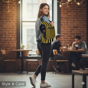 Schwarzes Metallic-Gold-Streifenmuster Stylisch Crossbody Bag