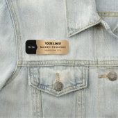 Schwarzes Metallic Light Gold Logo Namensschild (Beispiel)
