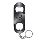 Schwarzes metallisches geometrisches Entwurfmonogr Mini Flaschenöffner (Rückseite)