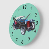 Schwarzes Mg Tc Oldtimer Auto Große Wanduhr (Winkel)