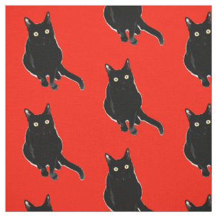 Schwarzes Miezekatze-Katzen-Fotografie-Gewebe Stoff