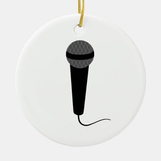 Schwarzes Mikrofon Keramik Ornament (Vorne)