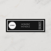 Schwarzes Mini-Slim-Flechtsalon-Logo Haar-Flechter Mini Visitenkarte (Vorderseite)