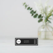 Schwarzes Mini-Slim-Flechtsalon-Logo Haar-Flechter Mini Visitenkarte (Stehend Vorderseite)