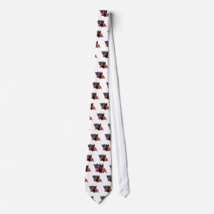 Schwarzes Miniaturpinscher-Amerikanische Flagge; M Krawatte
