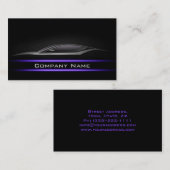 Schwarzes Minimal Purpe Neon Line Auto Brighter La Visitenkarte (Vorne/Hinten)