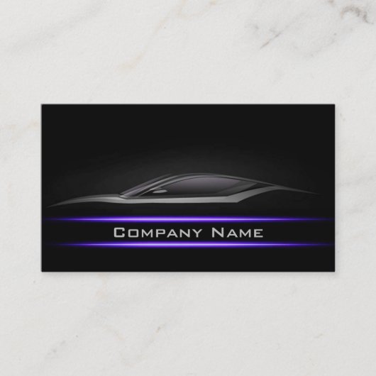 Schwarzes Minimal Purpe Neon Line Auto Brighter La Visitenkarte (Vorderseite)