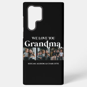 Schwarzes Minimal Retro Wir lieben dich Oma 3 Bild Samsung Galaxy Hülle