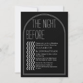 Schwarzes Minimales Skript die Nacht vor der Einla Einladung (Vorderseite)