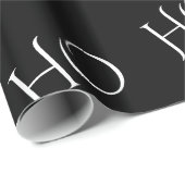 Schwarzes minimales WeihnachtsPackpapier Geschenkpapier (Rolleneckpunkt)