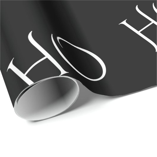 Schwarzes minimales WeihnachtsPackpapier Geschenkpapier (Rolleneckpunkt)