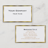 Schwarzes Minimalgeschäft mit doppeltem Gold an de Visitenkarte (Vorne/Hinten)
