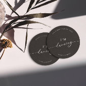 Schwarzes Minimalistisch Nimm nicht mein Getränk, Runder Pappuntersetzer