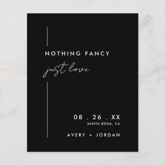 Schwarzes Minimalistisch Wir haben Hochzeitsfeier (Vorderseite)