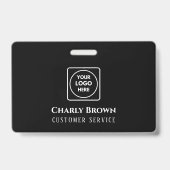 Schwarzes Minimalistisches Abzeichen | Kundenspezi Ausweis (Rückseite)