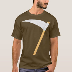 Schwarzes Minimalistisches Ax Horror Halloween TSh T-Shirt