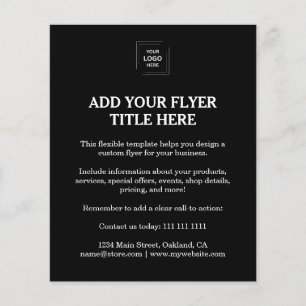 Schwarzes minimalistisches Business-Marketing- Fly Flyer