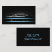 Schwarzes Minimalistisches Cyan Line Car Brighter Visitenkarte (Vorne/Hinten)