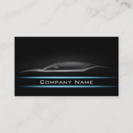 Schwarzes Minimalistisches Cyan Line Car Brighter Visitenkarte