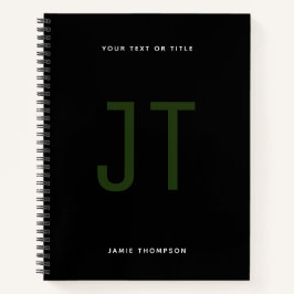 Schwarzes Minimalistisches Einfaches Modernes Mono Notizblock