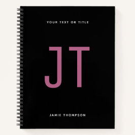 Schwarzes Minimalistisches Einfaches Modernes Mono Notizblock