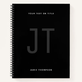 Schwarzes Minimalistisches Einfaches Modernes Mono Notizblock