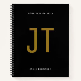 Schwarzes Minimalistisches Einfaches Modernes Mono Notizblock