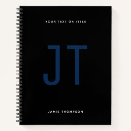 Schwarzes Minimalistisches Einfaches Modernes Mono Notizblock