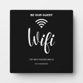 Schwarzes Minimalistisches einfaches Wifi-Kennwort Fotoplatte (Vorderseite)