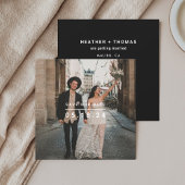 Schwarzes Minimalistisches Foto Rettete unser Date Save The Date