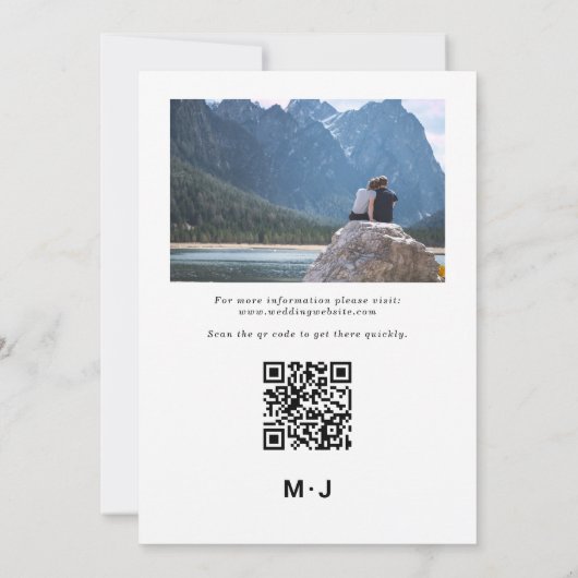 Schwarzes Minimalistisches Foto Save The Date (Rückseite)