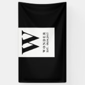 Schwarzes minimalistisches Hochzeitsmonogramm | De Banner (Vertikal)