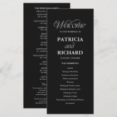 Schwarzes minimalistisches Hochzeitsprogramm für d Programm (Vorne/Hinten)