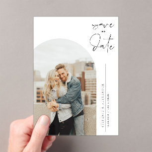 Schwarzes Minimalistisches Kalligrafisches Foto Acryleinladungen