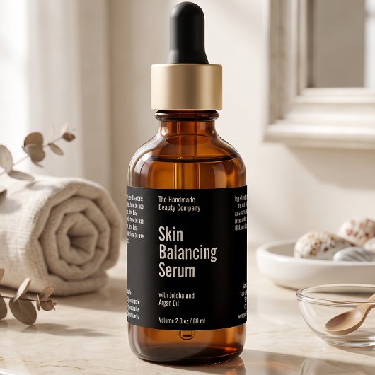 Schwarzes minimalistisches Kosmetik-Tropfflaschene