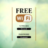 Schwarzes Minimalistisches kostenloses W-LAN Fensteraufkleber (Blatt 3)