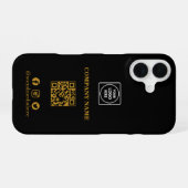 Schwarzes minimalistisches Logo-QR-Code-iPhone-Cas iPhone 16 Hülle (Rückseite (Horizontal))