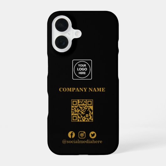 Schwarzes minimalistisches Logo-QR-Code-iPhone-Cas iPhone 16 Hülle (Rückseite)