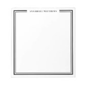 Schwarzes minimalistisches Monogramm Notizblock (Vorderseite)