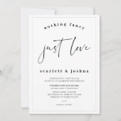 Schwarzes Minimalistisches Nichts Extravagant nur  Einladung (Vorderseite)