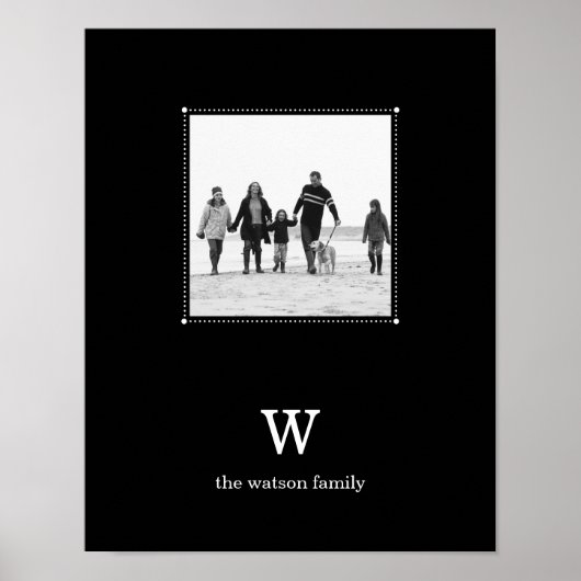 Schwarzes Minimalistisches Personalisiertes Foto M Poster (Vorne)