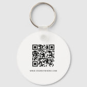 Schwarzes minimalistisches QR-Code-Logo Schlüsselanhänger (Rückseite)