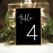 Schwarzes Minimalistisches Script-Brautparty-Flat Tischnummer