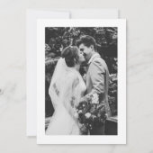 Schwarzes Minimalistisches Script-Hochzeitsskript- Dankeskarte (Rückseite)