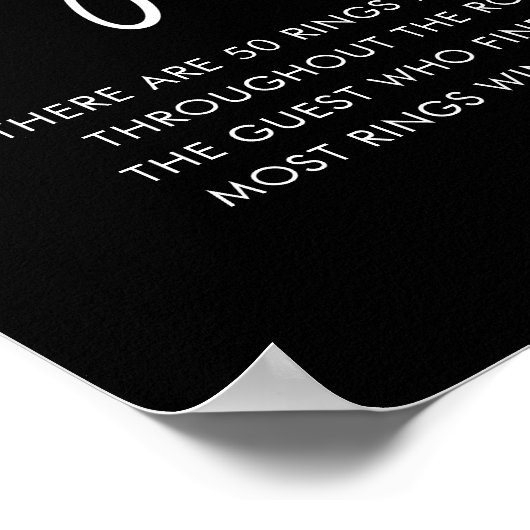 Schwarzes Minimalistisches Skript Brautparty Ringj Poster (Ecke)