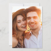 Schwarzes Minimalistisches Skript-Foto Hochzeit Save The Date (Rückseite)