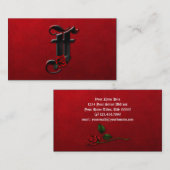 Schwarzes mit Anfangsf Goth Geschäfts-Karte der Visitenkarte (Vorne/Hinten)