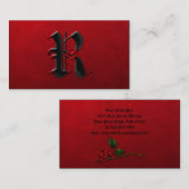 Schwarzes mit Anfangsr Goth Geschäfts-Karte der Visitenkarte (Vorne/Hinten)