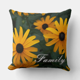 Schwarzes Mit Augen Susan Blume Throw Kissen