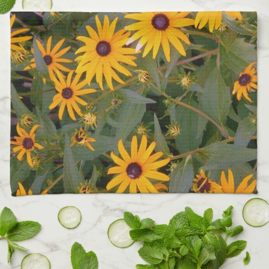 Schwarzes mit Augen Susan-Geschirrtuch Handtuch (Gefaltet)